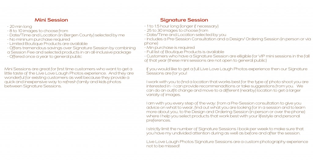 Signature vs Mini session