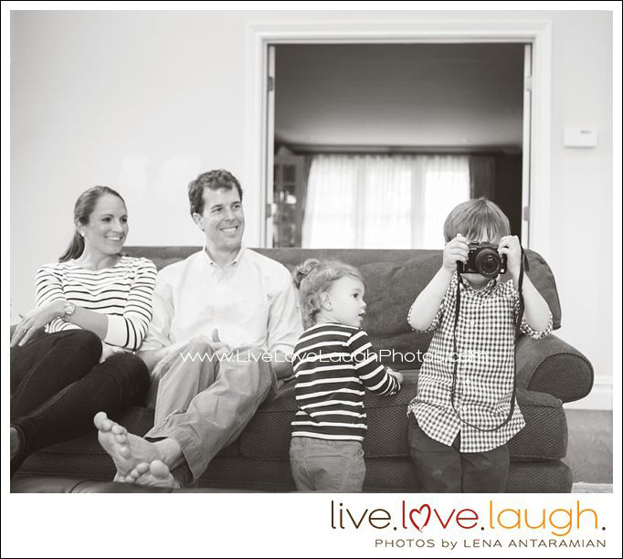 Photographing a family in the comfort of their home