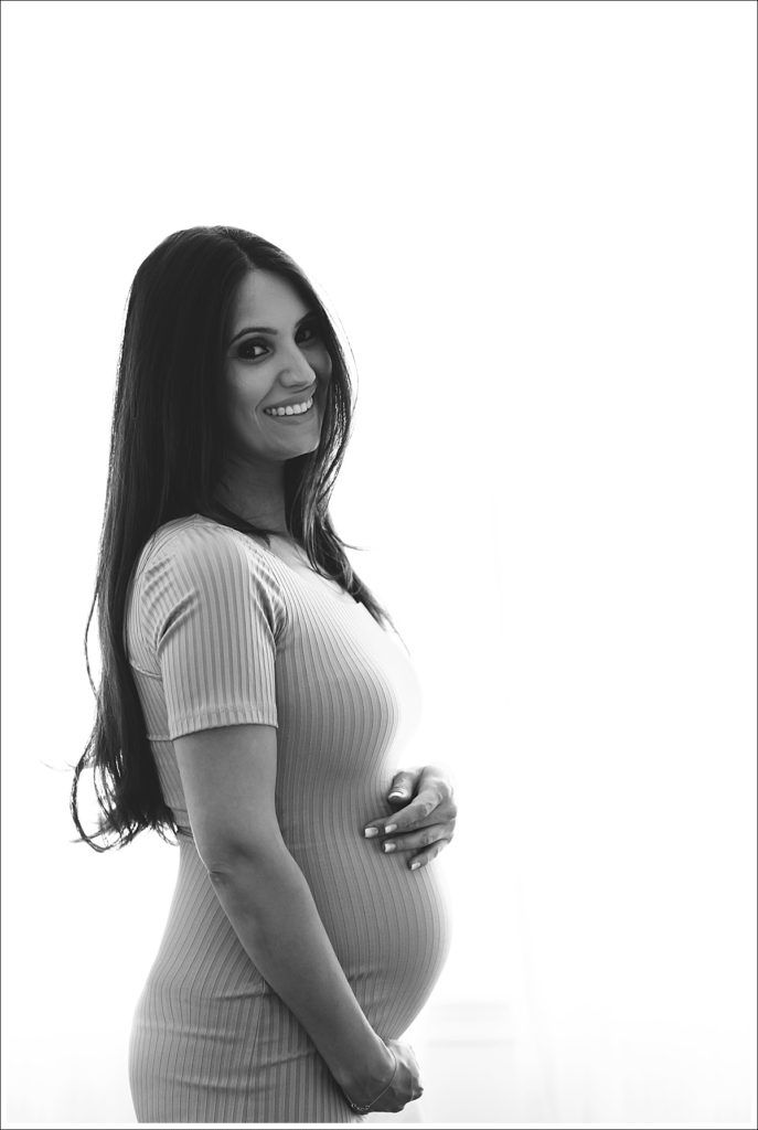 Studio pregnancy portraits in Ridgewood